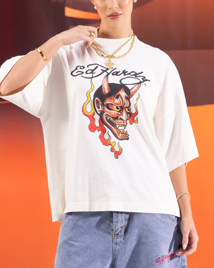 Ed Hardy Devil T-Shirt Off White