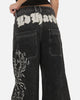 Ed Hardy Women's Distressed Logo Jeans Black