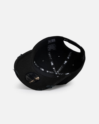 New Era New York Yankees 'Applique Distressed' 9FORTY A-Frame Snapback Black/White