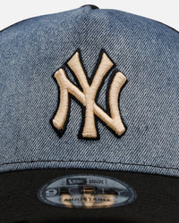 New Era New York Yankees 'Bleach' 9FORTY A-Frame Trucker Snapback Denim