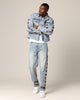 Saint Morta Rip Gothic Cutoff Denim Jacket Superwash Blue