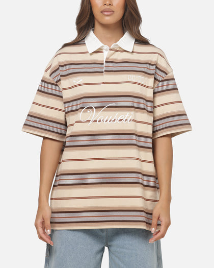 Vouseti Post Game Polo Shirt Latte Multi Stripe