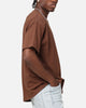 Saint Morta Emboss Boxy T-Shirt Dark Brown