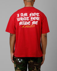 Loiter Made Me Puff Print T-Shirt Red