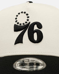 New Era Philadelphia 76ers 'Easy Chrome Black' 9FORTY A-Frame Snapback Chrome/Black