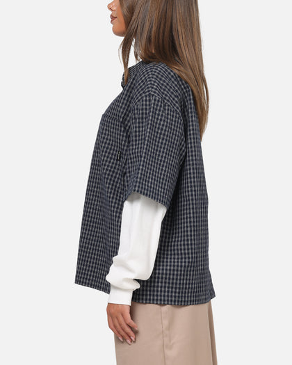 Carre Archive Layered Shirt Navy Plaid
