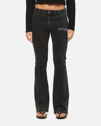 Ed Hardy Women's Tiger Bootcut Jeans Washed Black