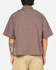 Carre Checkered Boxy Button Up Shirt Red Check