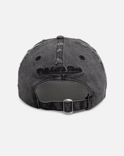 Mitchell & Ness San Antonio Spurs 'Destroyed' Dad Fit Strapback Washed Black