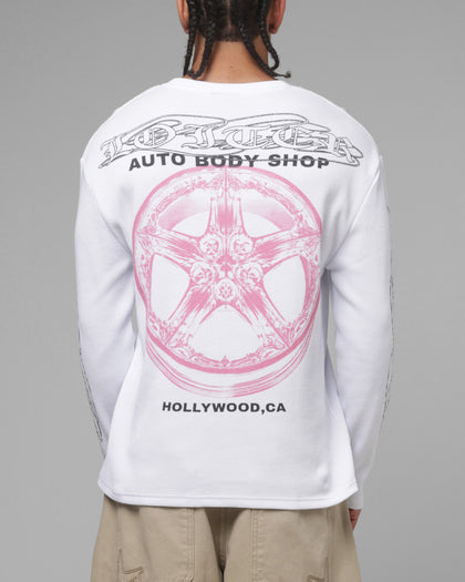 Loiter Body Shop Thermal Long Sleeve T-Shirt Off White