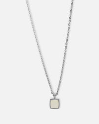 Saint Morta Pearl Square Pendant Chain White Gold