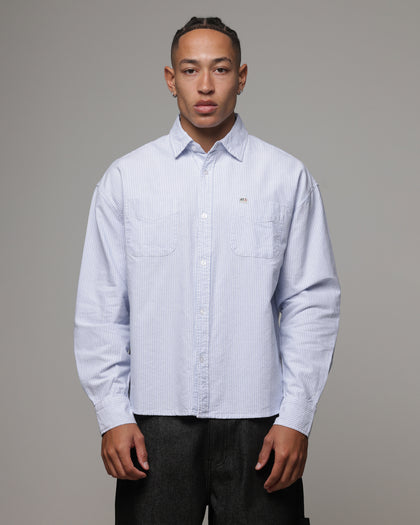 American Thrift Oxford Long Sleeve Shirt Blue Stripe