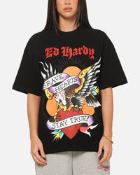 Ed Hardy Brave Hearts T-Shirt Black