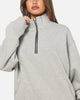 American Thrift Leisure Quarter Zip Mock Neck Sweater Grey Marle