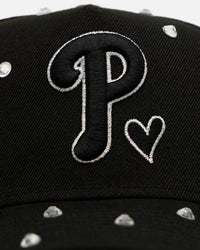 New Era Philadelphia Phillies 'Black Satin Hearts' 9FORTY A-Frame Snapback Black