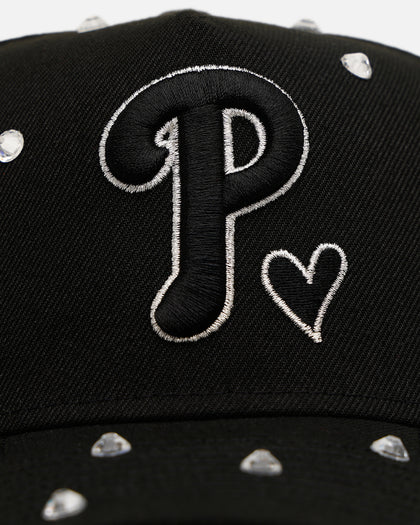 New Era Philadelphia Phillies 'Black Satin Hearts' 9FORTY A-Frame Snapback Black