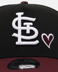 New Era St. Louis Cardinals 'Burgundy Hearts' 9FORTY A-Frame Snapback Black/Maroon