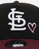 New Era St. Louis Cardinals 'Burgundy Hearts' 9FORTY A-Frame Snapback Black/Maroon