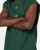 Carre Panelled Muscle T-Shirt Green
