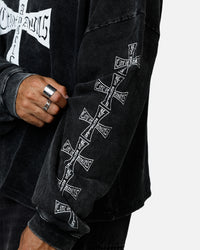 MNML Washed Chopper Thermal Long Sleeve T-Shirt Washed Black
