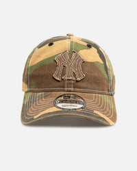 New Era New York Yankees 'Frayed Woodland' 9TWENTY Strapback Open Green