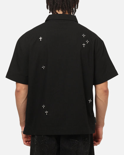 Saint Morta Credo Linen Button Up Shirt Black