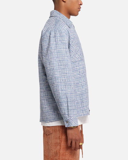 XXIII Boucle Tweed Zip Jacket Teal/Blue/Purple