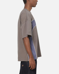 Carre Athletic Panel Crew T-Shirt Washed Charcoal