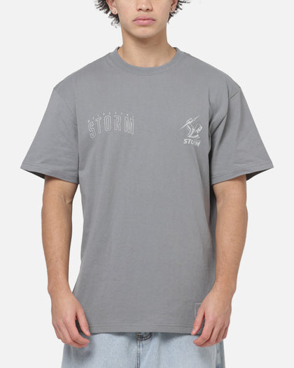 Bleacher Athletic Melbourne Storm NRL Attrition Solid T-Shirt Grey