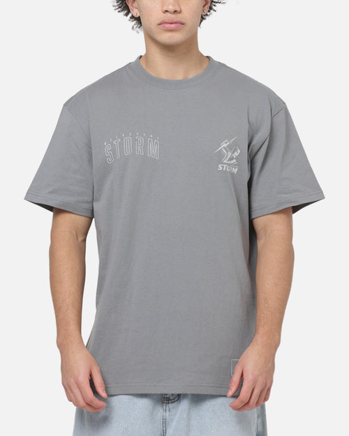 Bleacher Athletic Melbourne Storm NRL Attrition Solid T-Shirt Grey