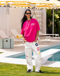 Loiter Patchwork Double Knee Pants Off White