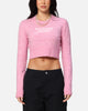 Tommy Jeans Women's Crop Script Sweater Pink