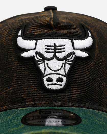 New Era Chicago Bulls 'Washed Green 2.0' 9FORTY A-Frame Snapback Black/Green