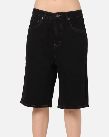 S Double Denim Standard Shorts Black Rinse