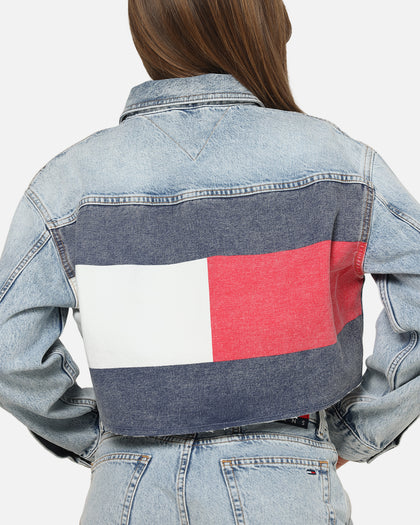 Tommy Jeans Women's Cropped Denim Trucker Jacket Mid Denim