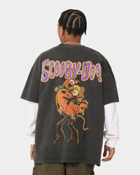 73Studio X Cartoon Network Green Ghost Heavyweight Vintage T-Shirt Black Wash