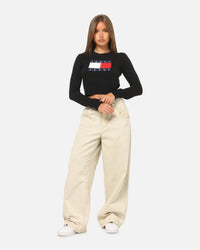 Tommy Jeans Women's TJW Sparkle Flag Sweater Black