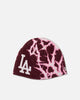 New Era Los Angeles Dodgers Lightning Knit Skully Maroon