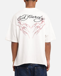 Ed Hardy Techno Rhinestone T-Shirt Off White