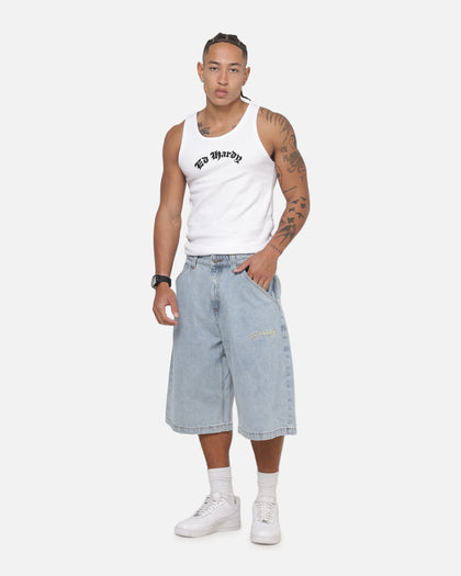 Ed Hardy Serpent Jorts Light Wash