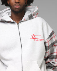 Loiter Ultra Hybrid Zip Hoodie Off White/Red