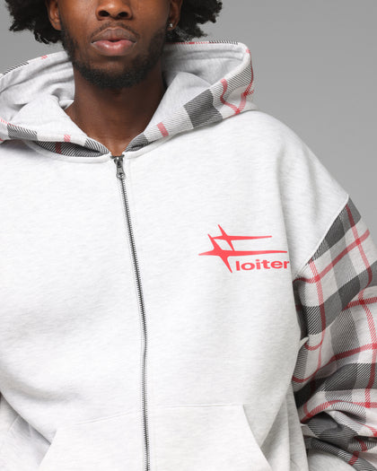 Loiter Ultra Hybrid Zip Hoodie Off White/Red