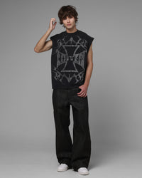 Loiter Cyber Cross Vintage Muscle T-Shirt Black