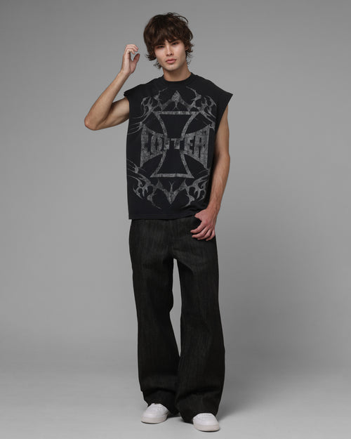Loiter Cyber Cross Vintage Muscle T-Shirt Black