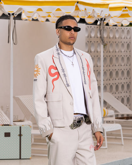 Loiter Western Blazer Jacket Off White