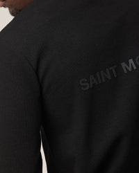 Saint Morta Men's Icon Waffle Long Sleeve T-Shirt Black/Black