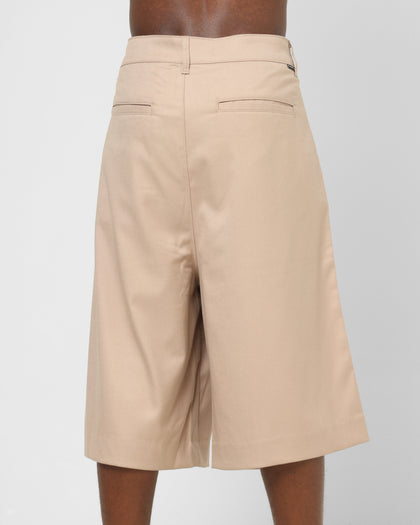 Carre Heritage Pleated Shorts Tan