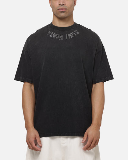Saint Morta New Guard Boxy T-Shirt Black Tie Dye