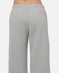 Nike Women's Studio Fleece Medium Weight Mid-Rise Wide-Leg Pants Dark Grey Heather