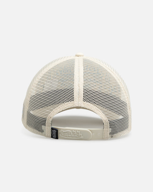 Von Dutch Distressed Trucker Snapback Ecru/Light Blue
